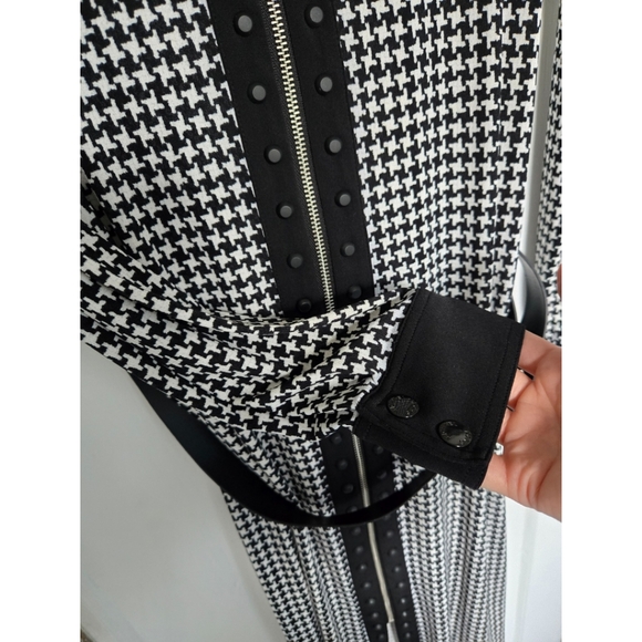 NWT Michael Kors Houndstooth Collar Belted Dress Office Corpcore Stretch Size‎ L - Picture 8 of 10
